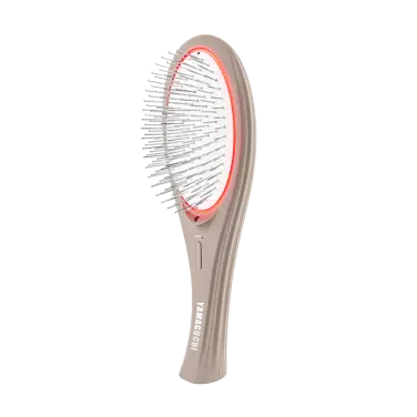Массажная расческа с миостимуляцией Yamaguchi EMS Hair Brush Сappuccino